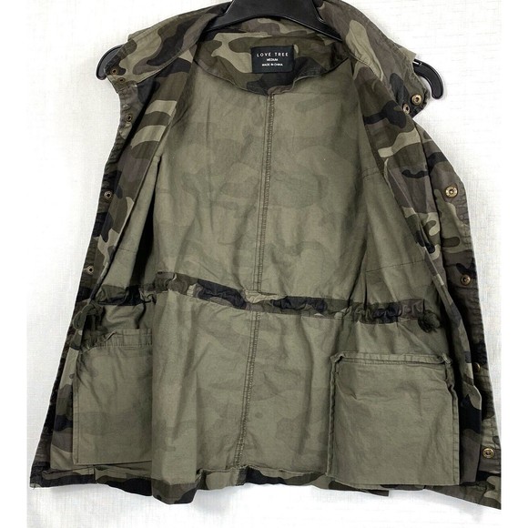 Love Tree Women’s Camo Snap Button Cinchable Waist Collar Multi Pocket Vest Med - Picture 5 of 16